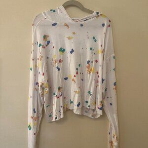 NWT Colsie White / Multicolor Cropped Hoodie XL